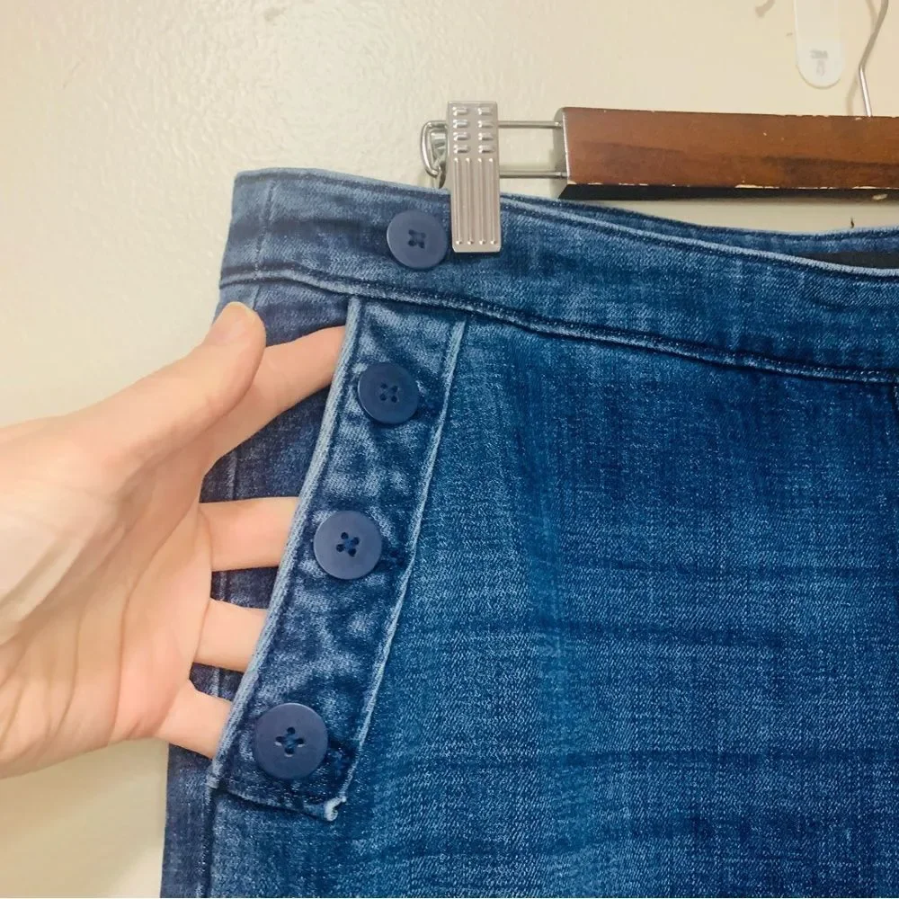 Talbots Dark Wash Wide-Leg Women’s Jeans 14 petite